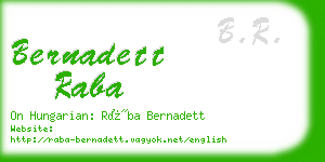 bernadett raba business card